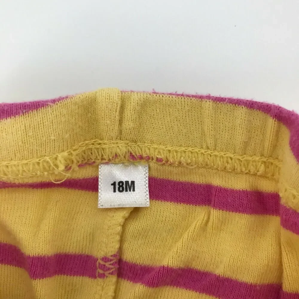 Unbranded Girls Toddler PJ Set Pajamas Striped Lamb Sheep Tight Sz 18 Months